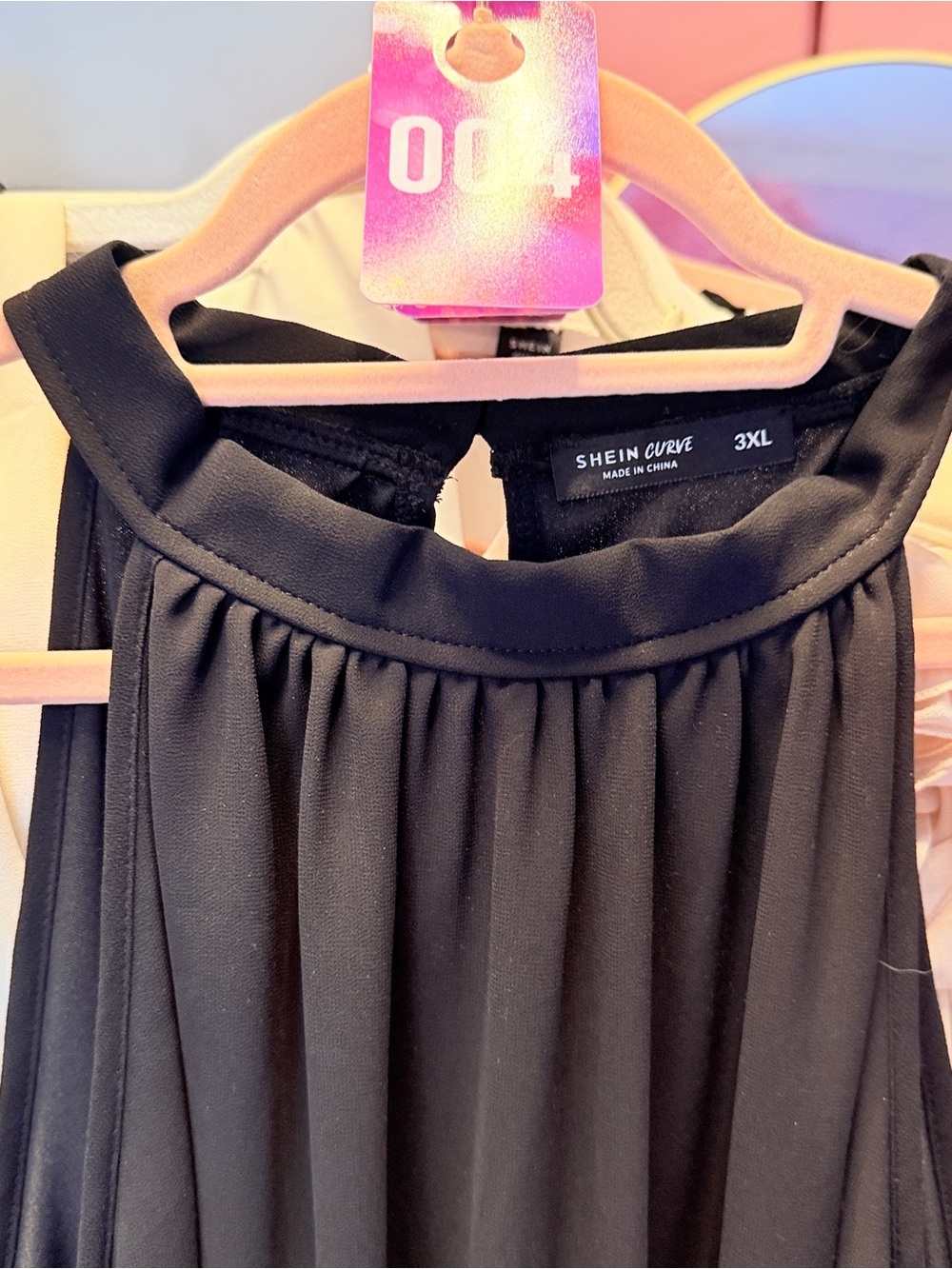 Summer Sleeveless lined Flowing Black Dress Asymmetrical